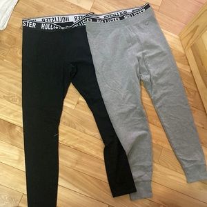 Black and gray hollister fleece leggings